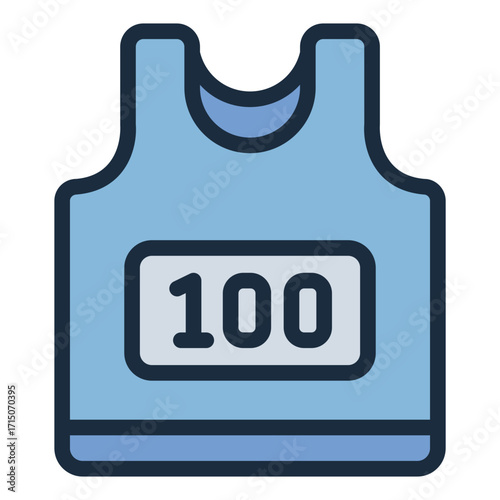 bib number filled line icon used in marathon competition