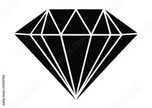 diamond silhouette vector art icon