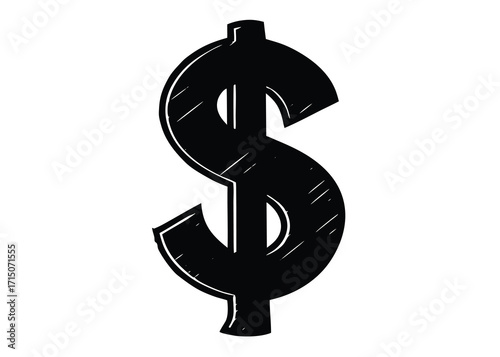 dollar sign silhouette vector art icon