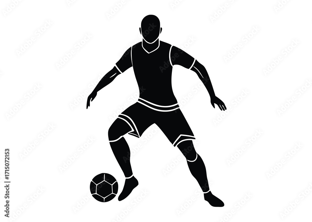 Naklejka premium football player silhouette vector art icon
