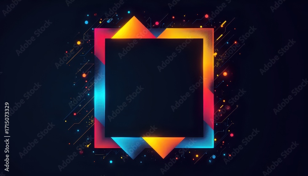 Obraz premium A dark background with a square in the middle of it.