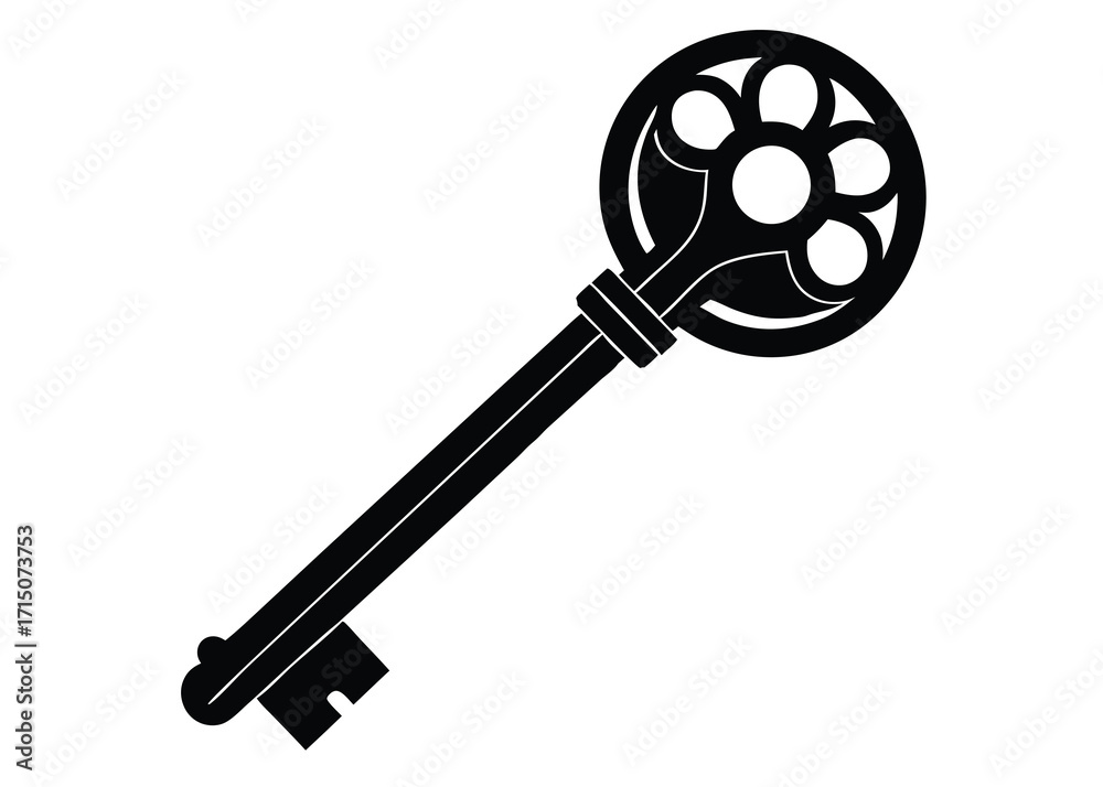 Obraz premium key silhouette vector art icon