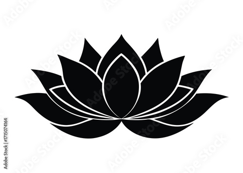 lotus silhouette vector art icon