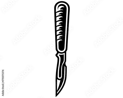 Minimalist Scalpel Icon – Surgical Blade with Textured Handle