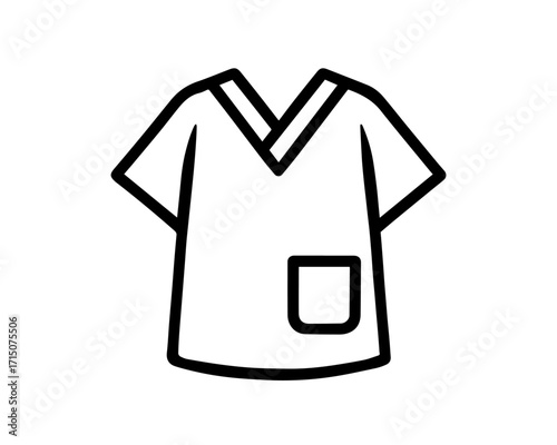 Minimalist Medical Scrub Top Icon – Healthcare Uniform Illustration