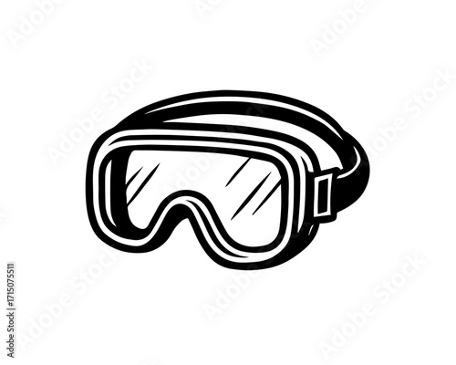 Minimalist Protective Goggles Icon – Safety Eyewear for Lab and Industrial Use