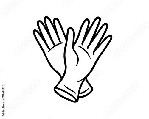 Minimalist Disposable Gloves Icon – Symbol of Hygiene and Medical Protection
