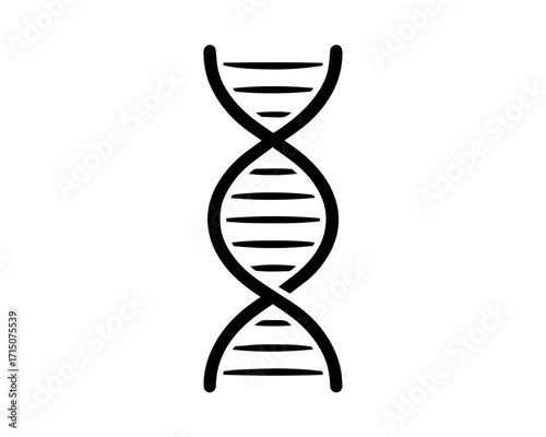 Minimalist DNA Double Helix Icon – Symbol of Genetics and Molecular Biology