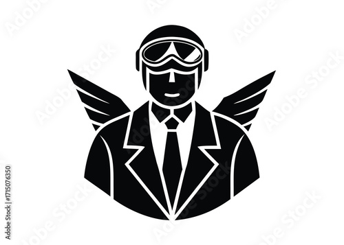 pilot silhouette vector art icon