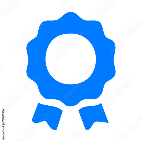 Blue ribbon badge icon