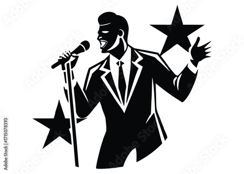 singer silhouette vector art icon