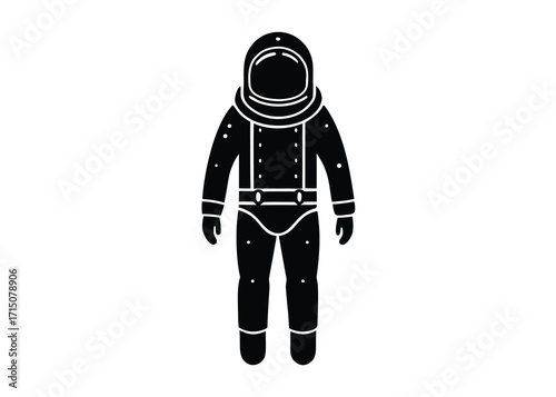 spacesuit silhouette vector art icon