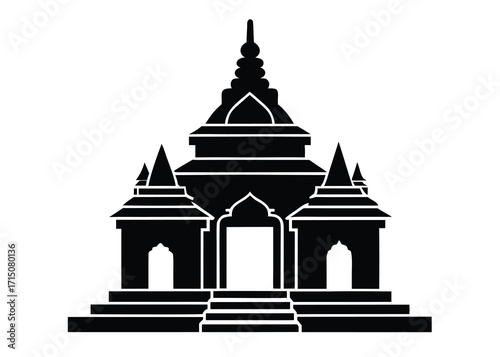temple silhouette vector art icon