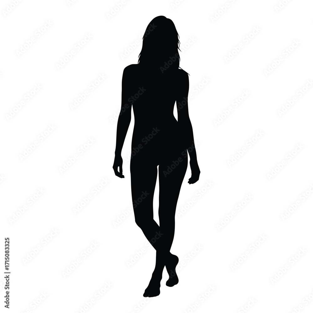 Fototapeta premium A striking image of a woman in motion a dark silhouette