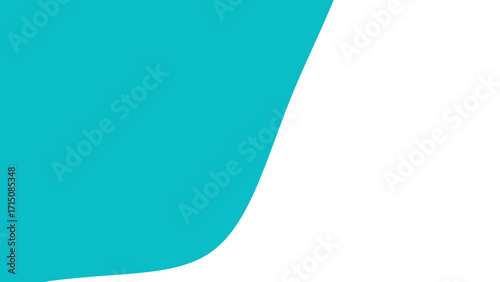 Clean abstract graphic with a vibrant teal shape curving diagonally against a pure white background, ideal for modern design, presentations, or branding.