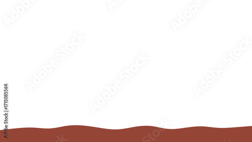 Minimalist graphic background featuring a flowing, earthy brown wavy bottom border against a clean white canvas. Ideal for branding, web design, or presentations.
