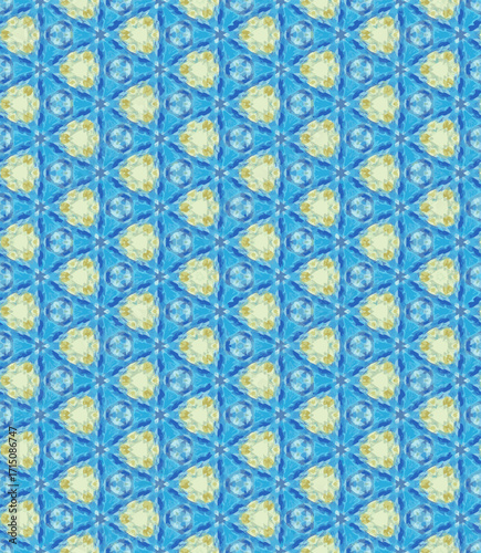 A geometric and abstract pattern featuring a repeating honeycomb design with glowing, light-colored triangular shapes. This modern aesthetic is perfect for backgrounds and artistic projects.

