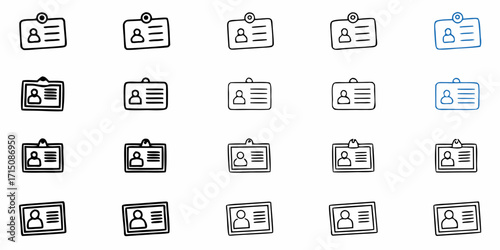 Employee identification badges collection, professional simple name tag for business, company and event