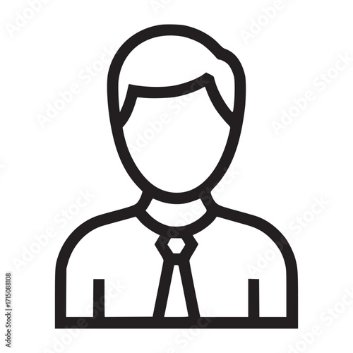 Vector art of outline of a persons head and shoulders a simple line drawing of a persons head and shoulders, representing a generic user or profile icon in a minimalist style