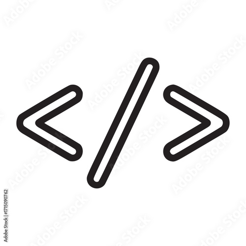 Vector art of angle bracket icon a simple and modern design representing coding, programming, and web development ideal for websites, apps, and educational materials related to software and technology