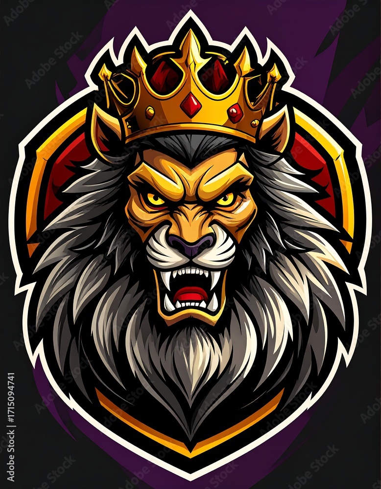 Obraz premium Angry lion king emblem