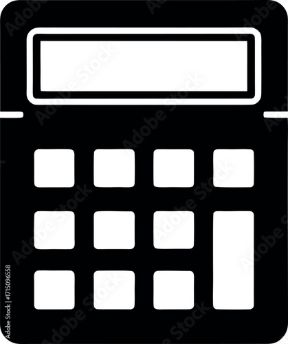 Stylized Black and White Calculator Icon with Enlarged Enter Key for Financial Applications