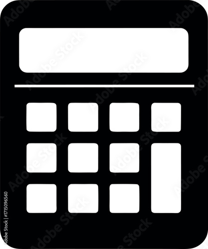 Minimalist Black and White Calculator Icon for Finance and Accounting Design