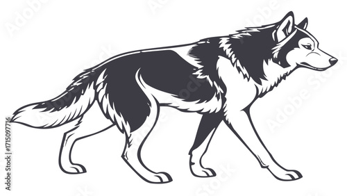 Siberian Husky Dog Silhouette – Vector PNG, Transparent Background keywords