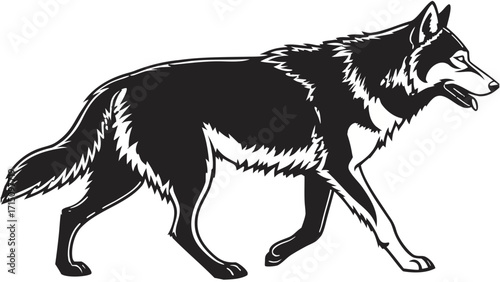 Siberian Husky Dog Silhouette – Vector PNG, Transparent Background