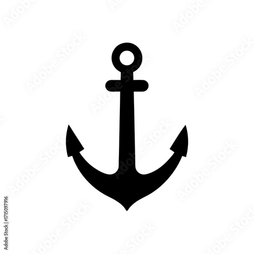 Simple black anchor on white
