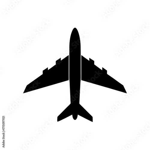 Airplane flying overhead view