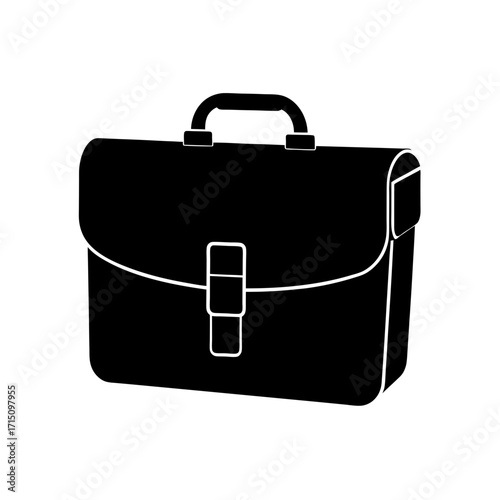 A black and white briefcase