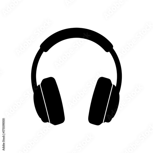 Silhouette of black headphones