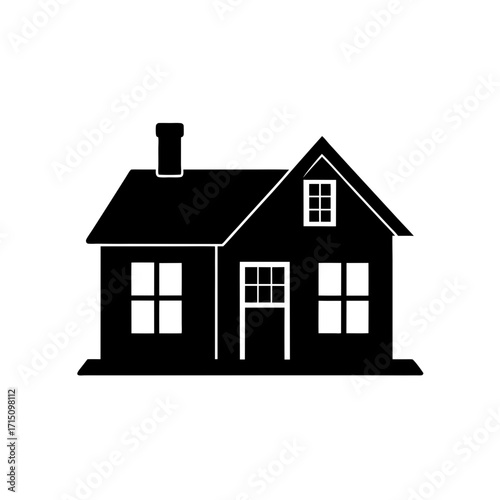 Silhouette of a simple house