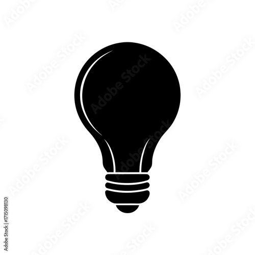 Simple black lightbulb design