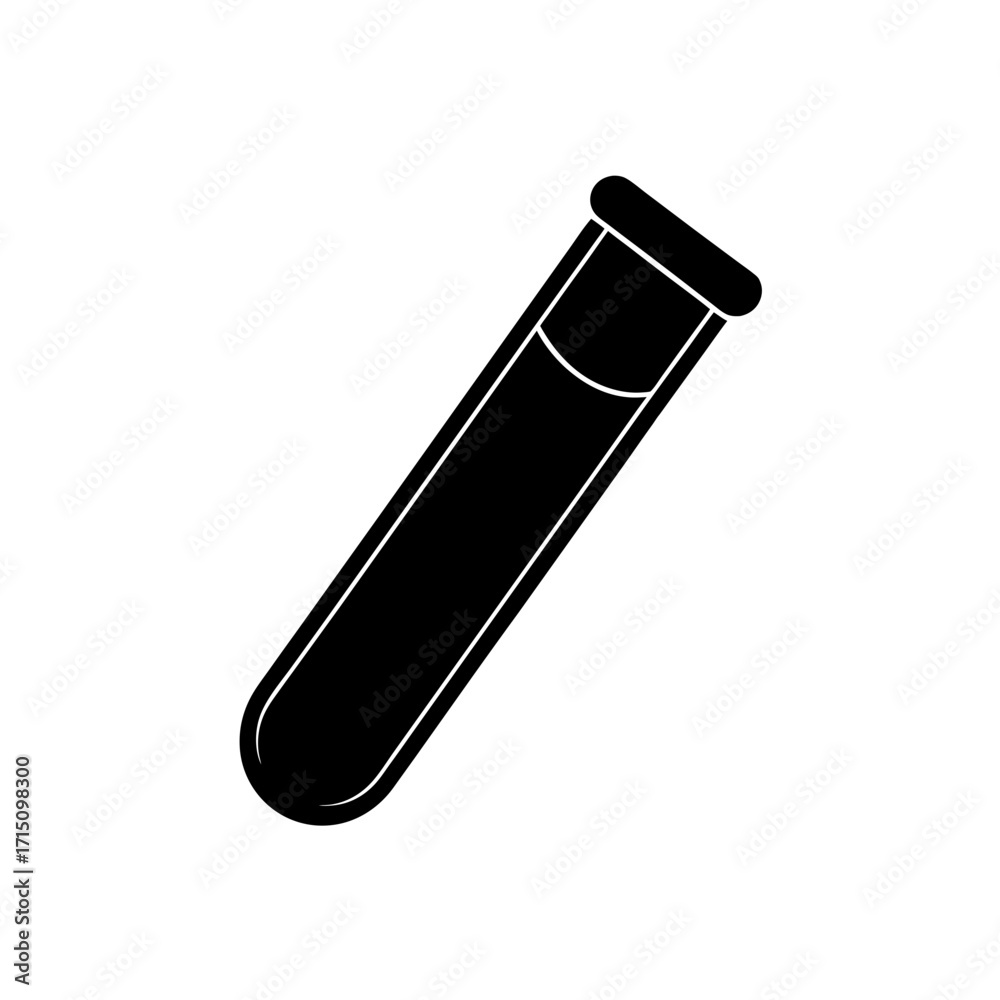 Fototapeta premium Black test tube with liquid in