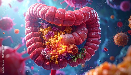 Intestinal Microbiome Visualized:  Complex Interactions