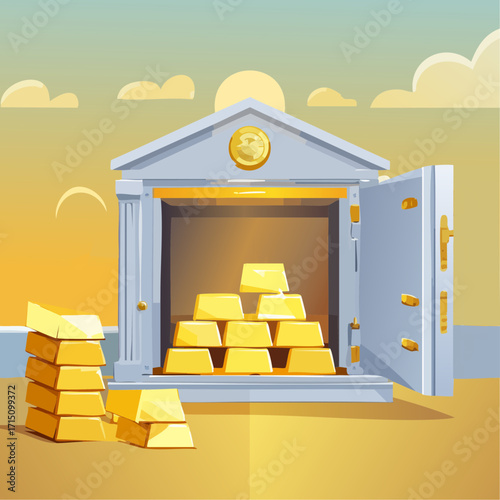 Gold bricks in the bank safe