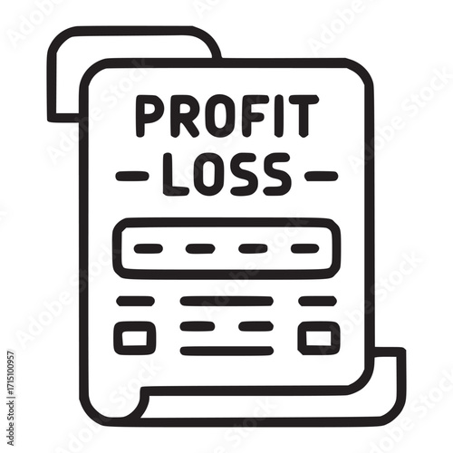 Vector art of profit and loss statement icon this minimalist line art illustration represents financial reporting, business analysis, and accounting concepts in a simple and modern design