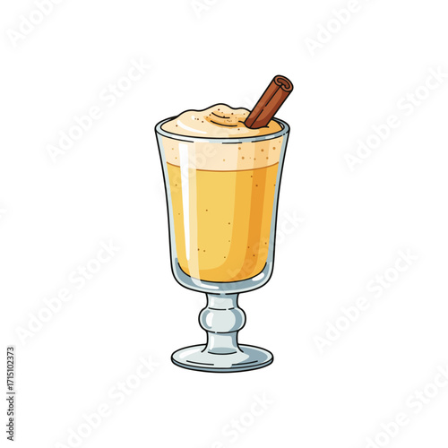 Eggnog – Classic Holiday Drink Vector Illustration