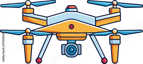 High quality photo of a colorful quadcopter drone with a camera vector