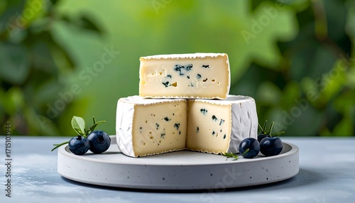 Stacked cheese wedges on a plate