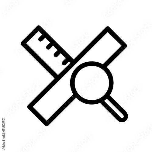 Ruler and Magnifier Icon vector
