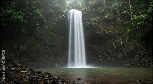 Ethereal Jungle Waterfall in Simeulue with Slow Shutter Speed