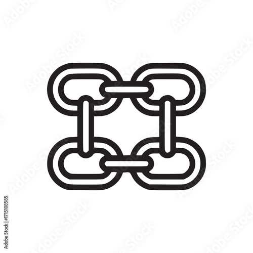 Illustration of a chain link, symbolizing connection, security, and partnership in a simple and modern design, suitable for various digital and print applications