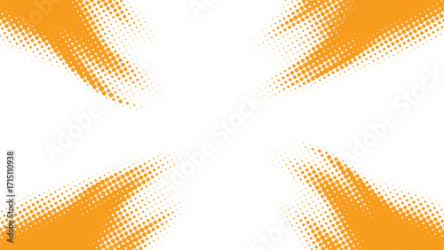 Orange halftone brush stroke corner frame background for creative poster flyer banner and digital design use