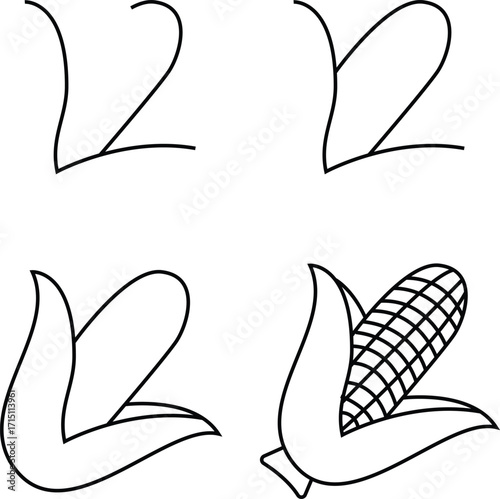 How to Draw a Corn Easy Step-by-Step Drawing Tutorial for Kids