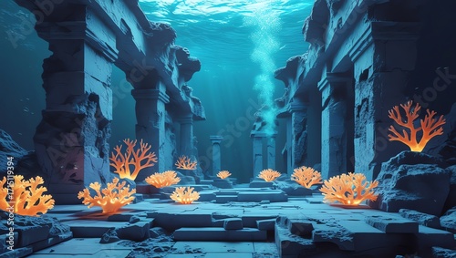 Lost City Ruins Under the Sea