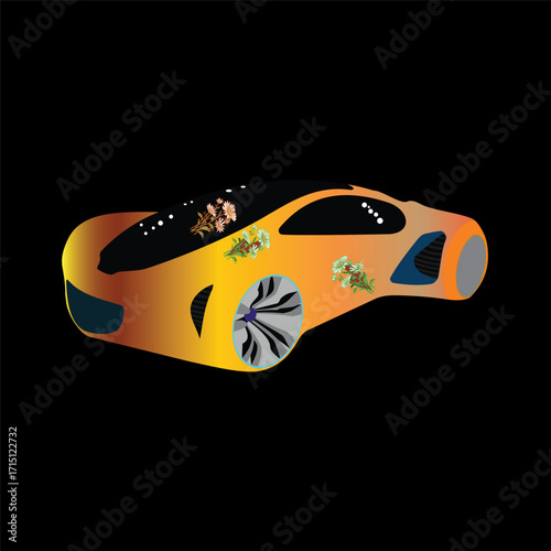 Vector illustration of luxury cars, sports cars, which are sophisticated and modern