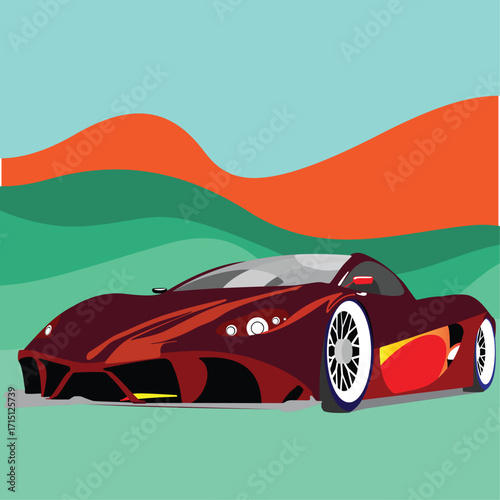 Vector illustration of luxury cars, sports cars, which are sophisticated and modern